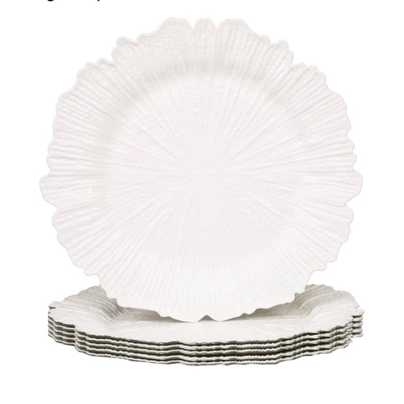 MAONAME White Charger Plates Set of 12 Reef Plate Chargers 12" Diameter - Picture 3 of 8